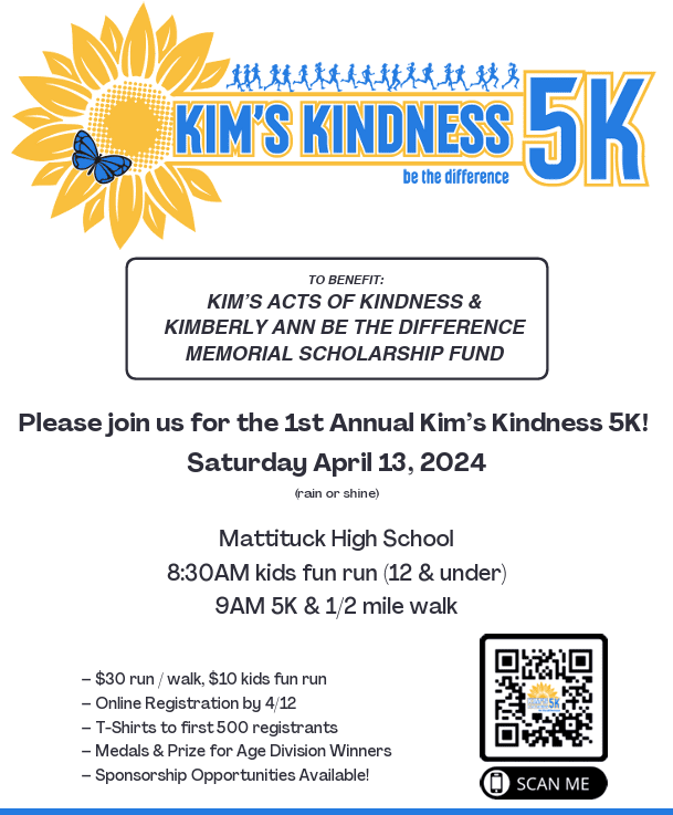 Kim's kindness walk event flyer